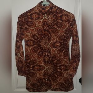 Vintage Paisley Neruda jacket/shirt. Size 4, tightly fitted size 4 combed cotton